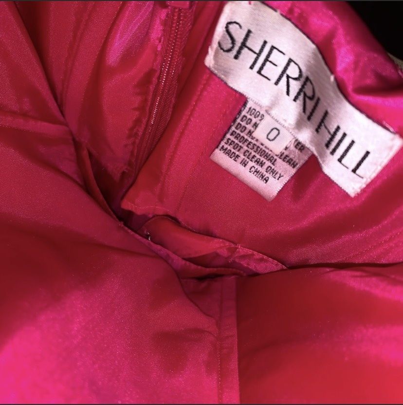 Sherri Hill Size 0 Prom Strapless Sequined Hot Pink Mermaid Dress on Queenly