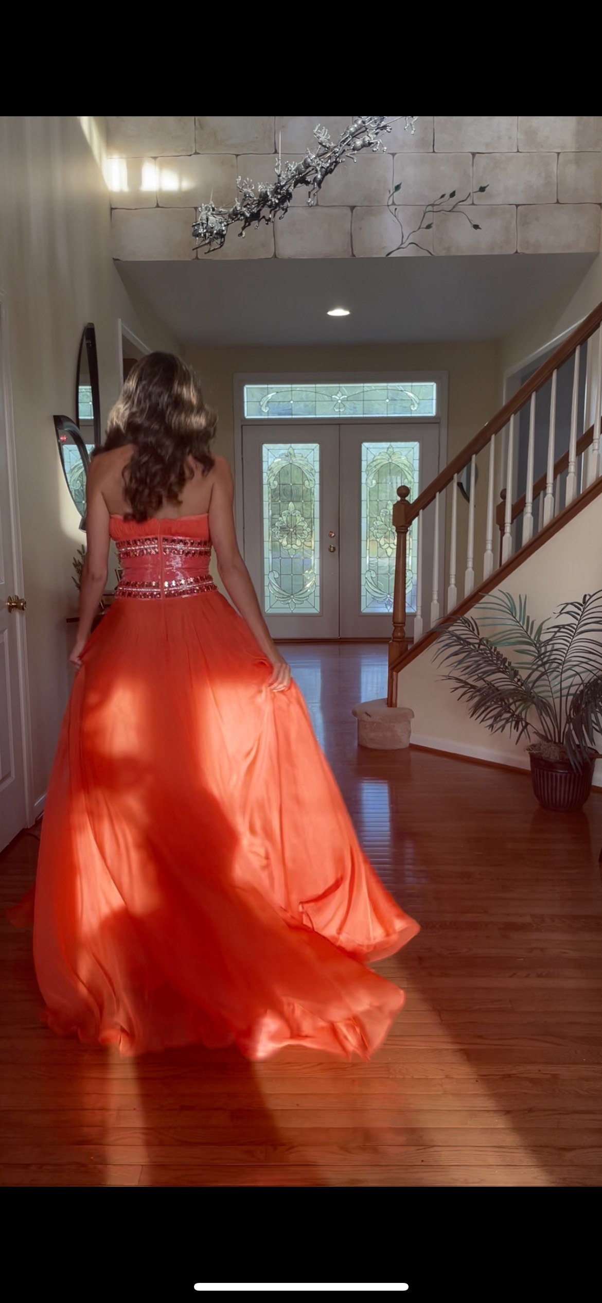 Orange Size 0 A-line Dress on Queenly
