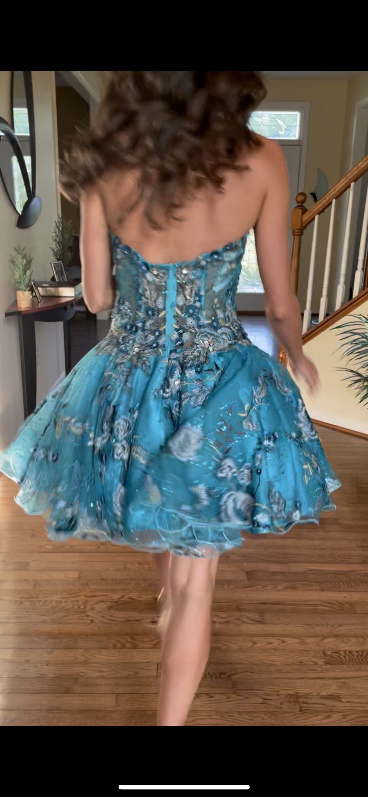 Size 2 Homecoming Strapless Turquoise Blue Cocktail Dress on Queenly