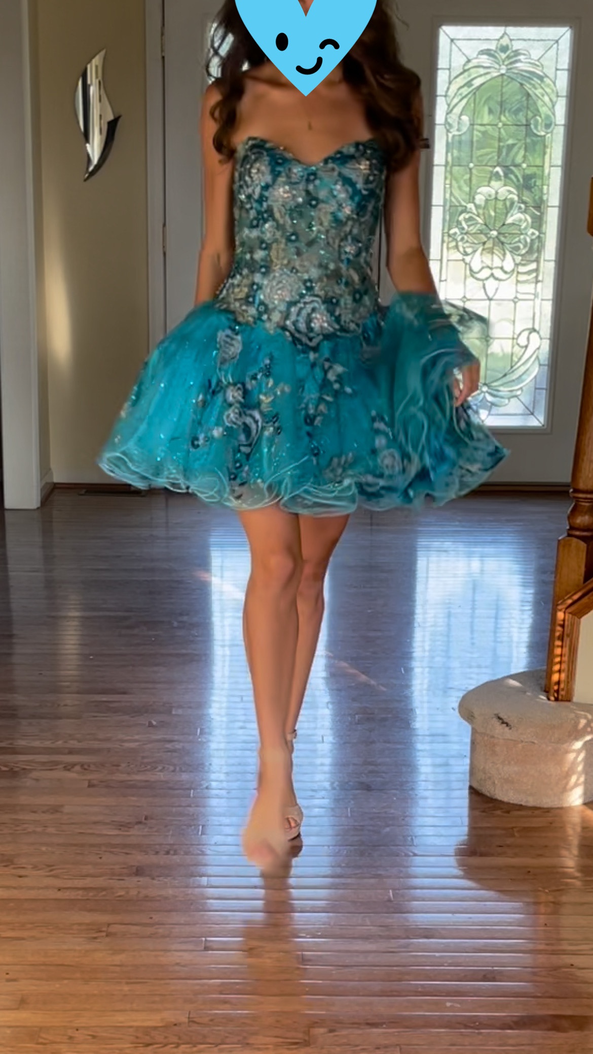 Size 2 Homecoming Strapless Turquoise Blue Cocktail Dress on Queenly