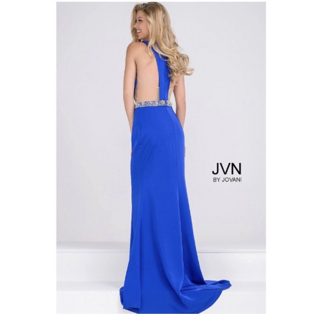Jovani Size 2 Prom Sequined Royal Blue Floor Length Maxi on Queenly