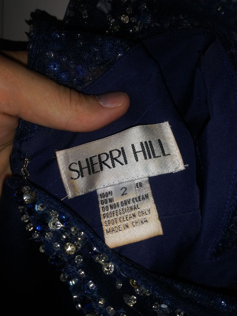 Sherri Hill Blue Size 2 Flare Wedding Guest Homecoming Cocktail Dress on Queenly