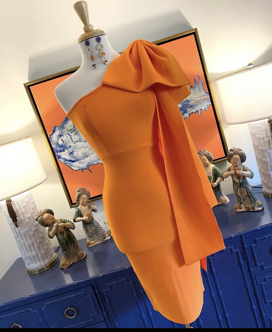 Size 2 Pageant One Shoulder Orange Cocktail Dress on Queenly