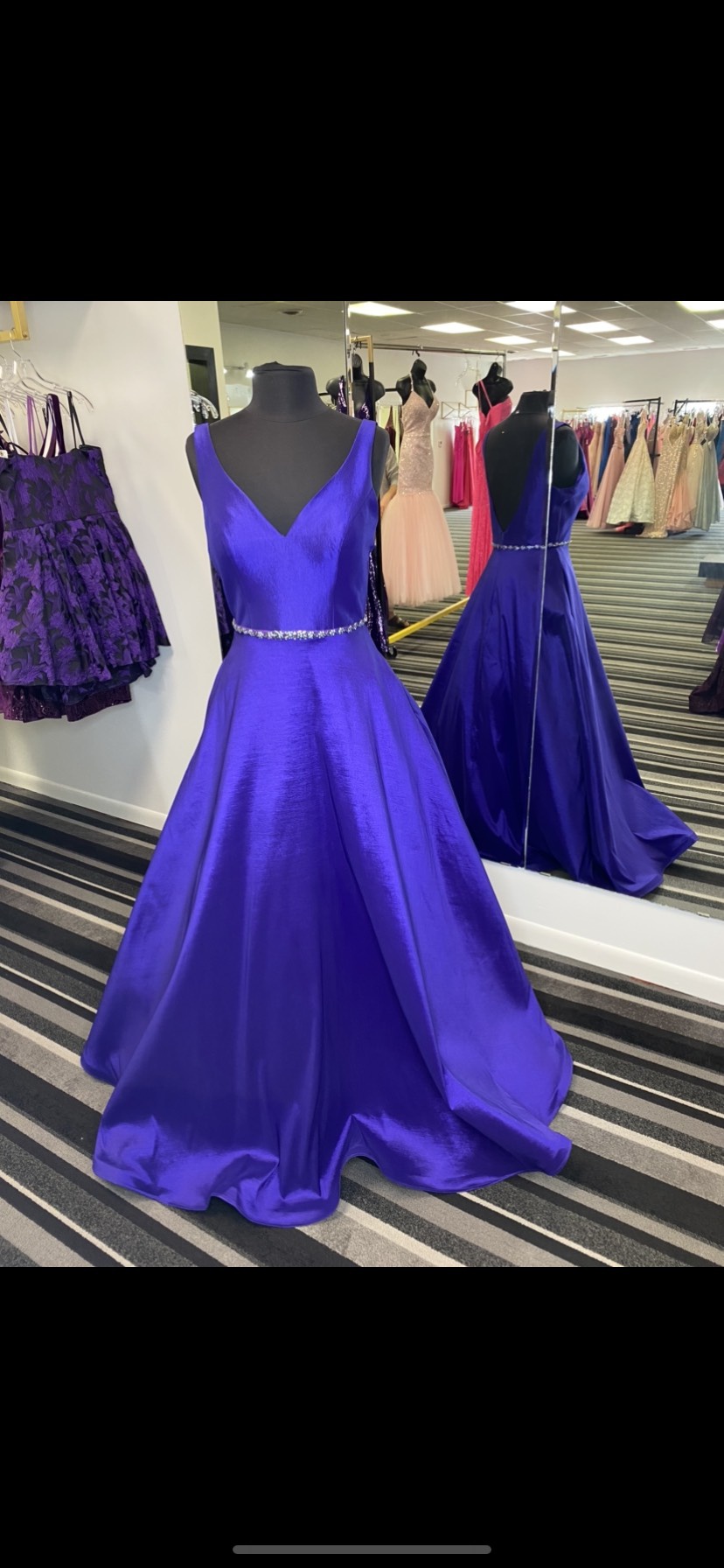 Clarisse Size 12 Prom Satin Purple Ball Gown on Queenly