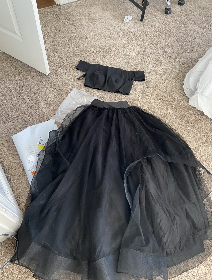 Size 4 Pageant Off The Shoulder Black Ball Gown on Queenly