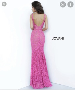 Jovani Size 4 Prom Lace Pink Floor Length Maxi on Queenly