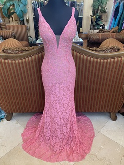 Jovani Size 4 Prom Lace Pink Floor Length Maxi on Queenly