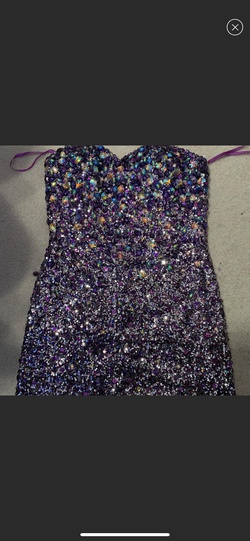 Vienna Purple Size 12 Tall Height Strapless Cocktail Dress on Queenly