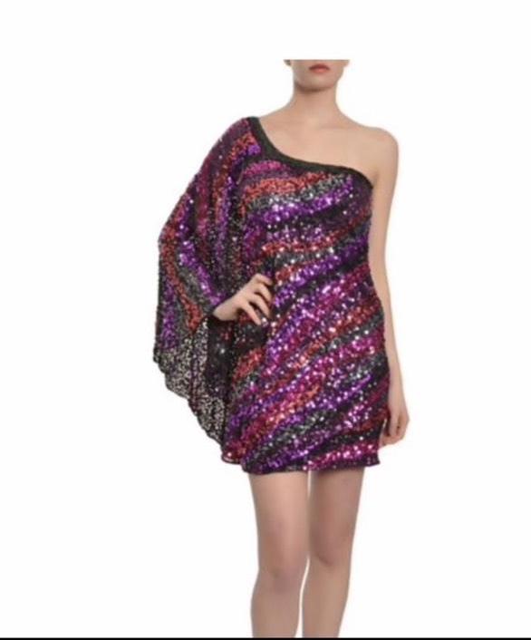 Size 4 Nightclub Long Sleeve Multicolor Cocktail Dress on Queenly