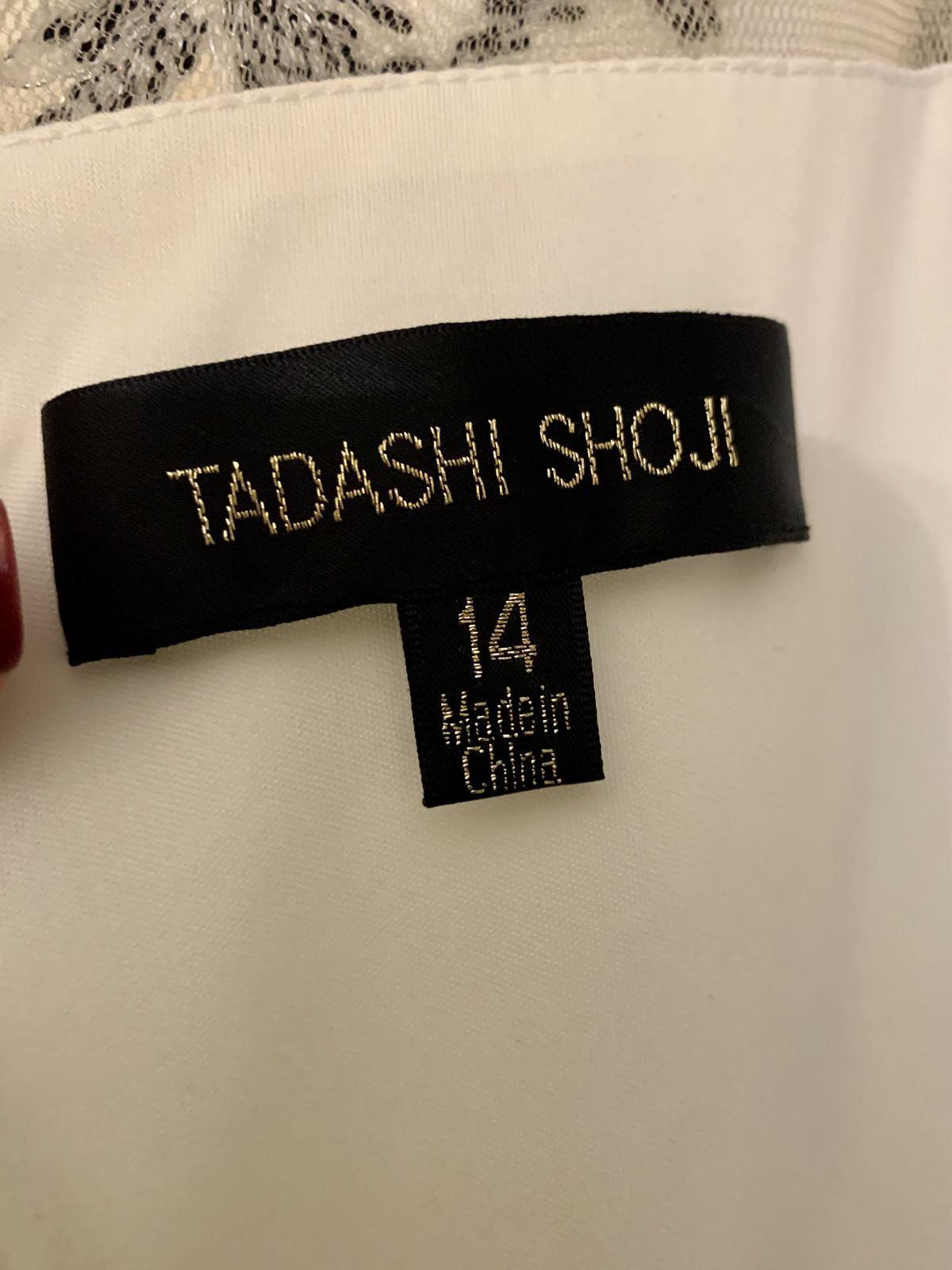 Tadashi  Shoji Size 14 Wedding Guest Lace Black A-line Dress on Queenly