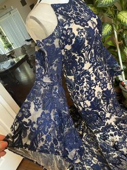 Size 8 Floral Blue Mermaid Dress on Queenly