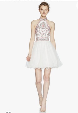 Size 8 Homecoming Halter White Cocktail Dress on Queenly