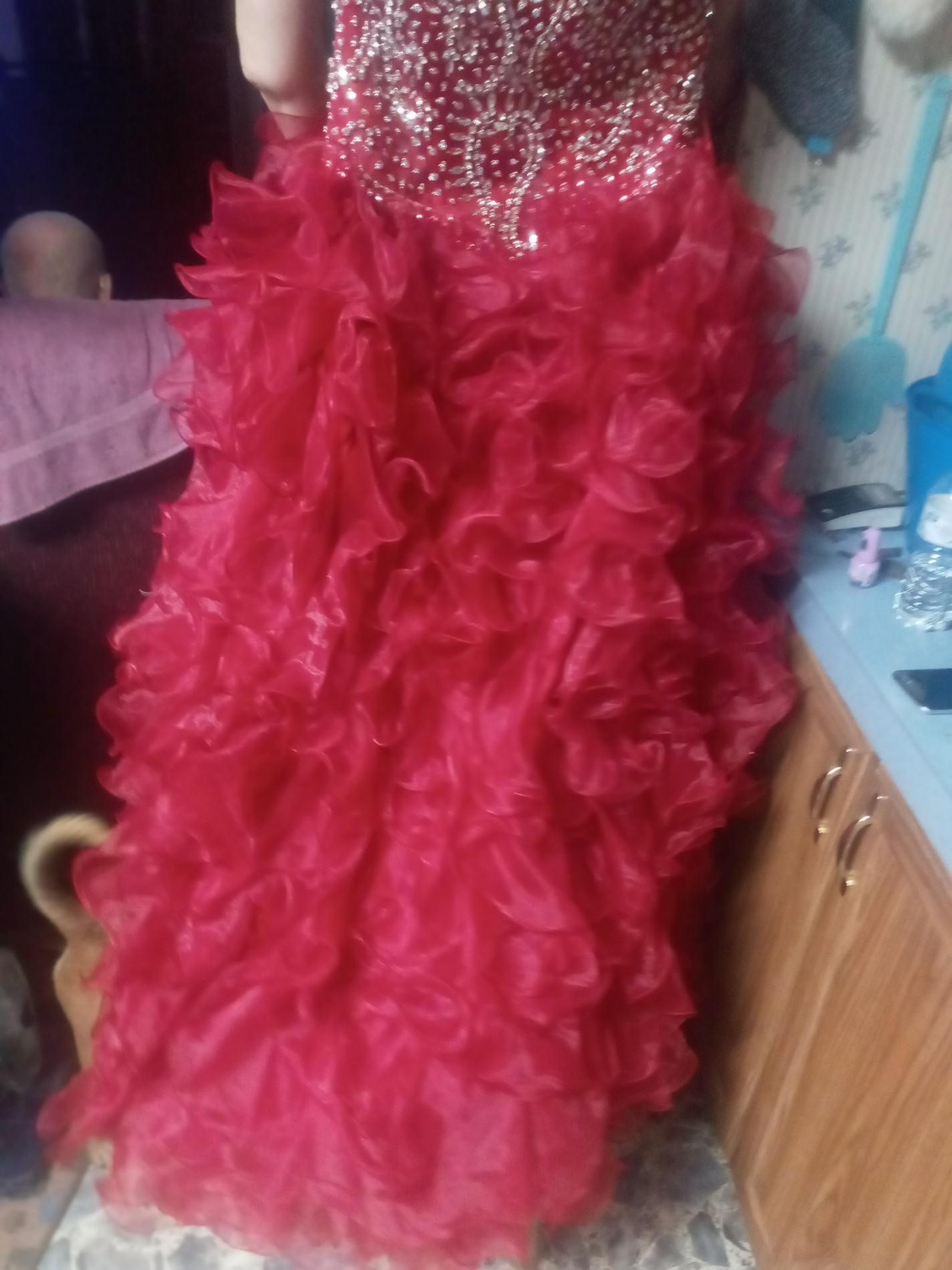 Jovani Size 6 Prom Red Ball Gown on Queenly
