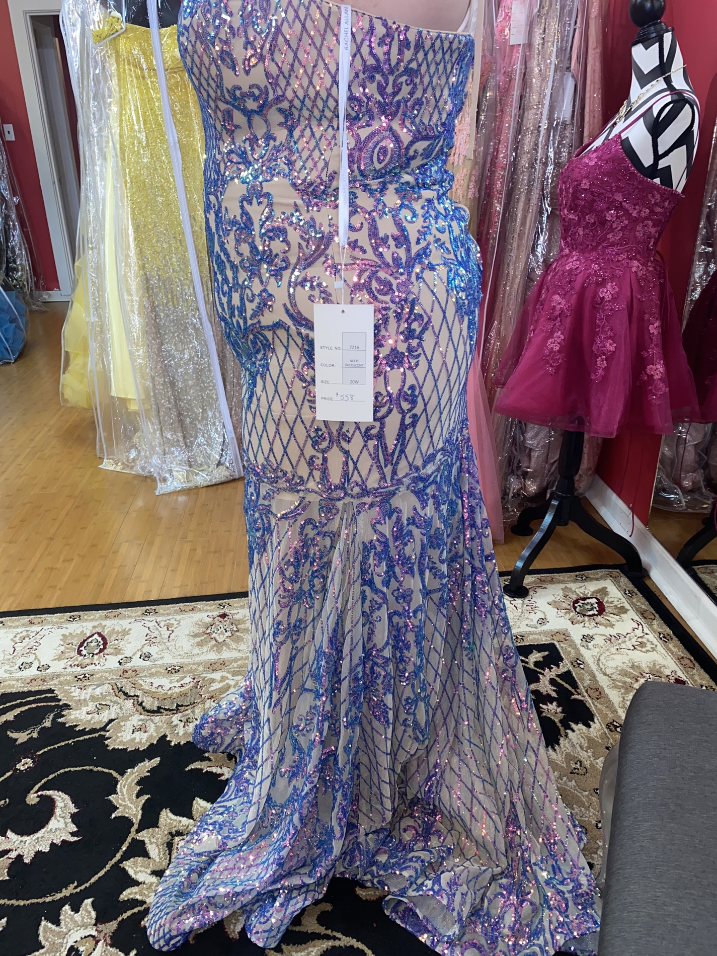 Rachel Allan Plus Size 20 Multicolor Mermaid Dress on Queenly