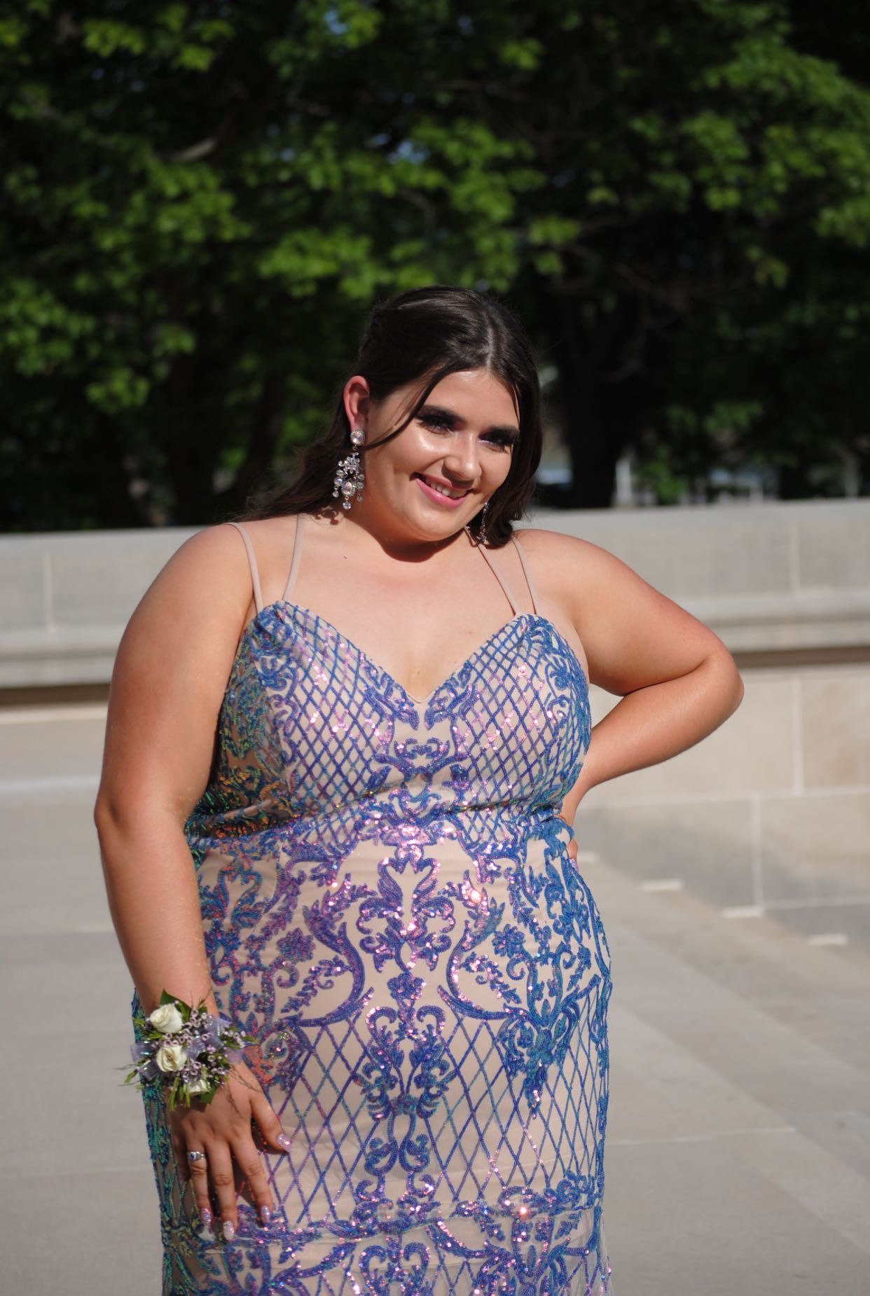 Rachel Allan Plus Size 20 Multicolor Mermaid Dress on Queenly