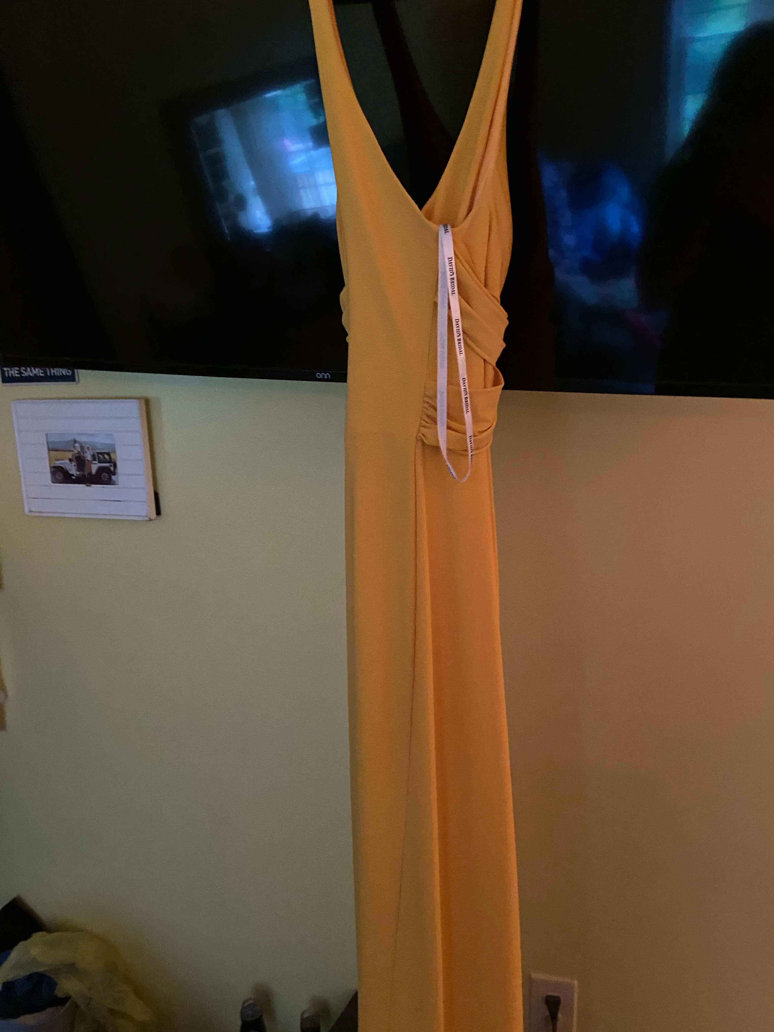 David's Bridal Size 8 Prom Yellow Floor Length Maxi on Queenly