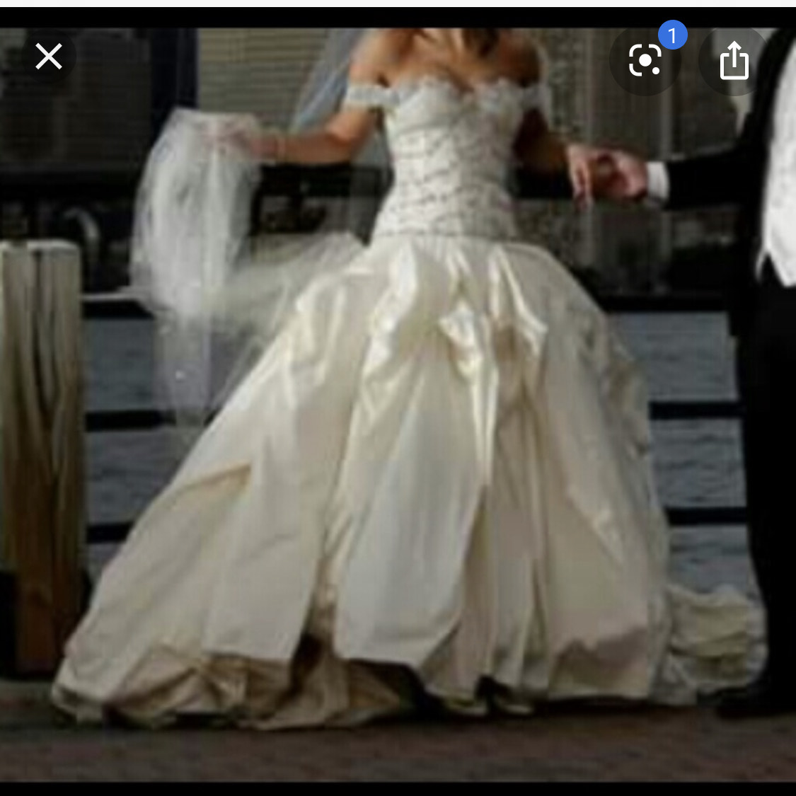 Size 2 Wedding Off The Shoulder White Ball Gown on Queenly