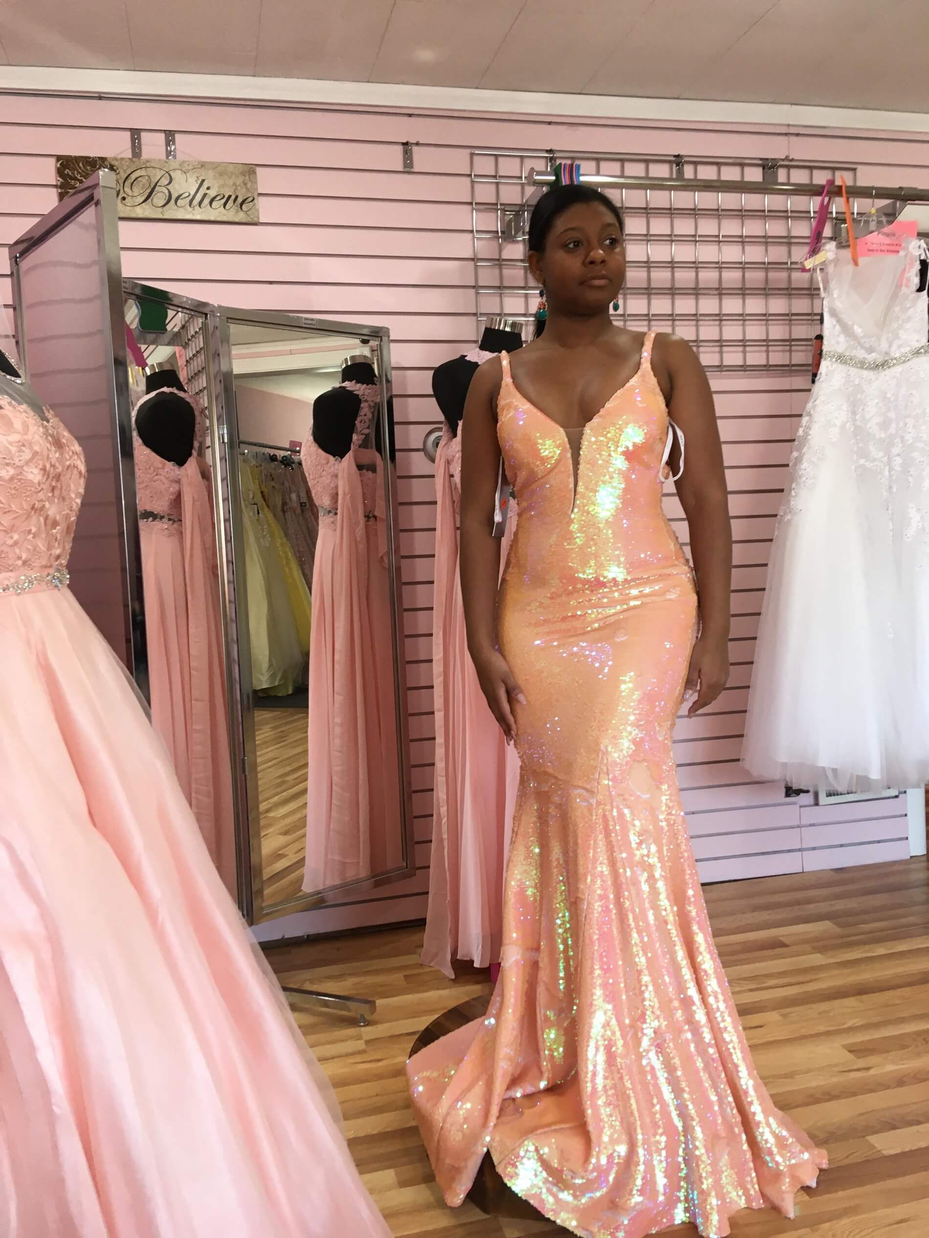 Jovani Size 4 Prom Orange Mermaid Dress on Queenly