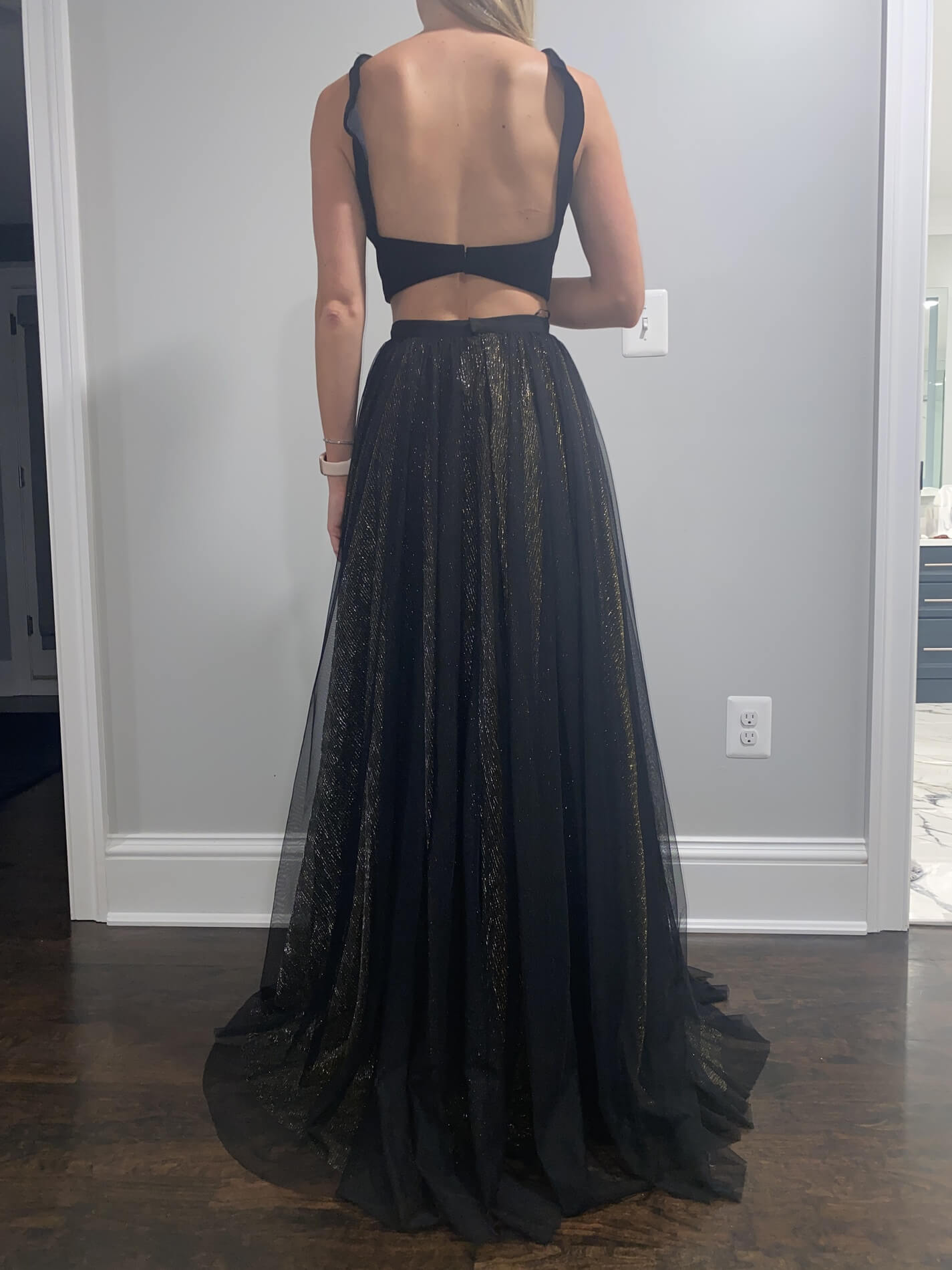 Size 2 Prom Halter Black Ball Gown on Queenly