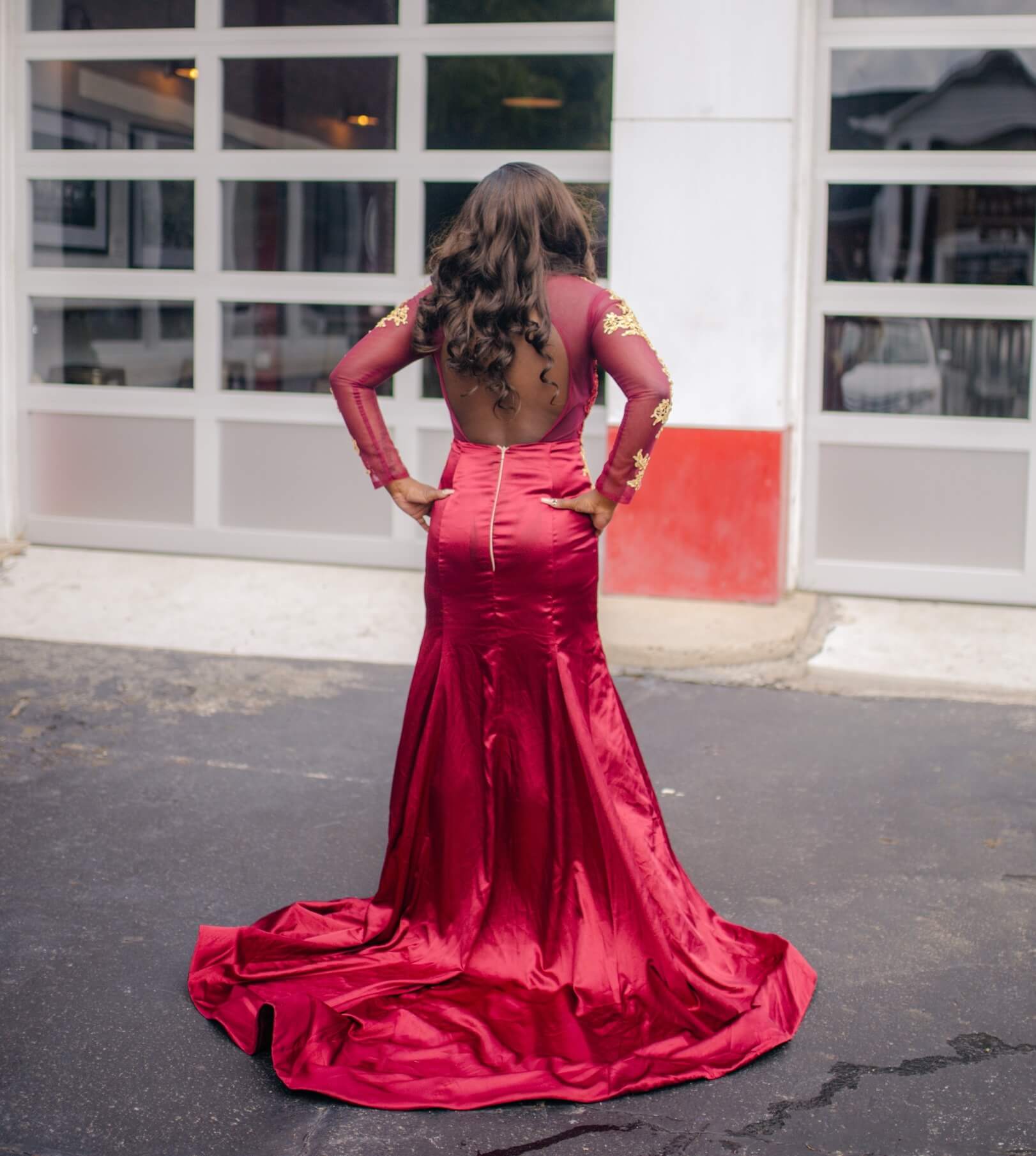 Promfy Size 8 Red Side Slit Dress on Queenly