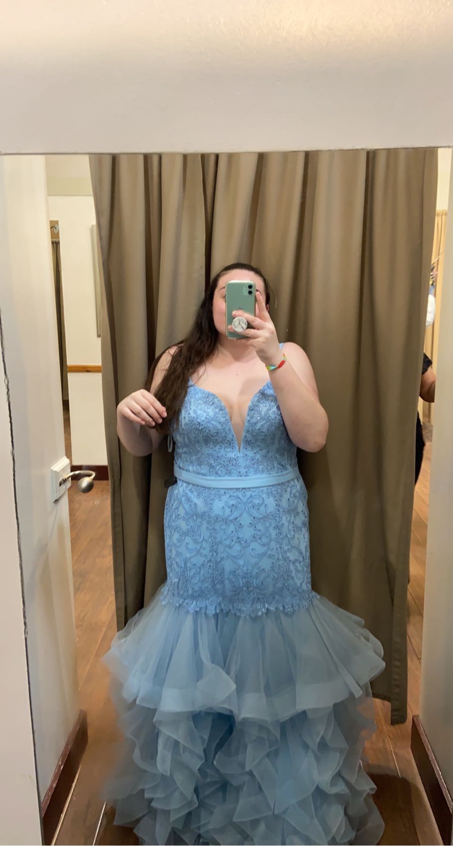 Plus Size 18 Blue Mermaid Dress on Queenly