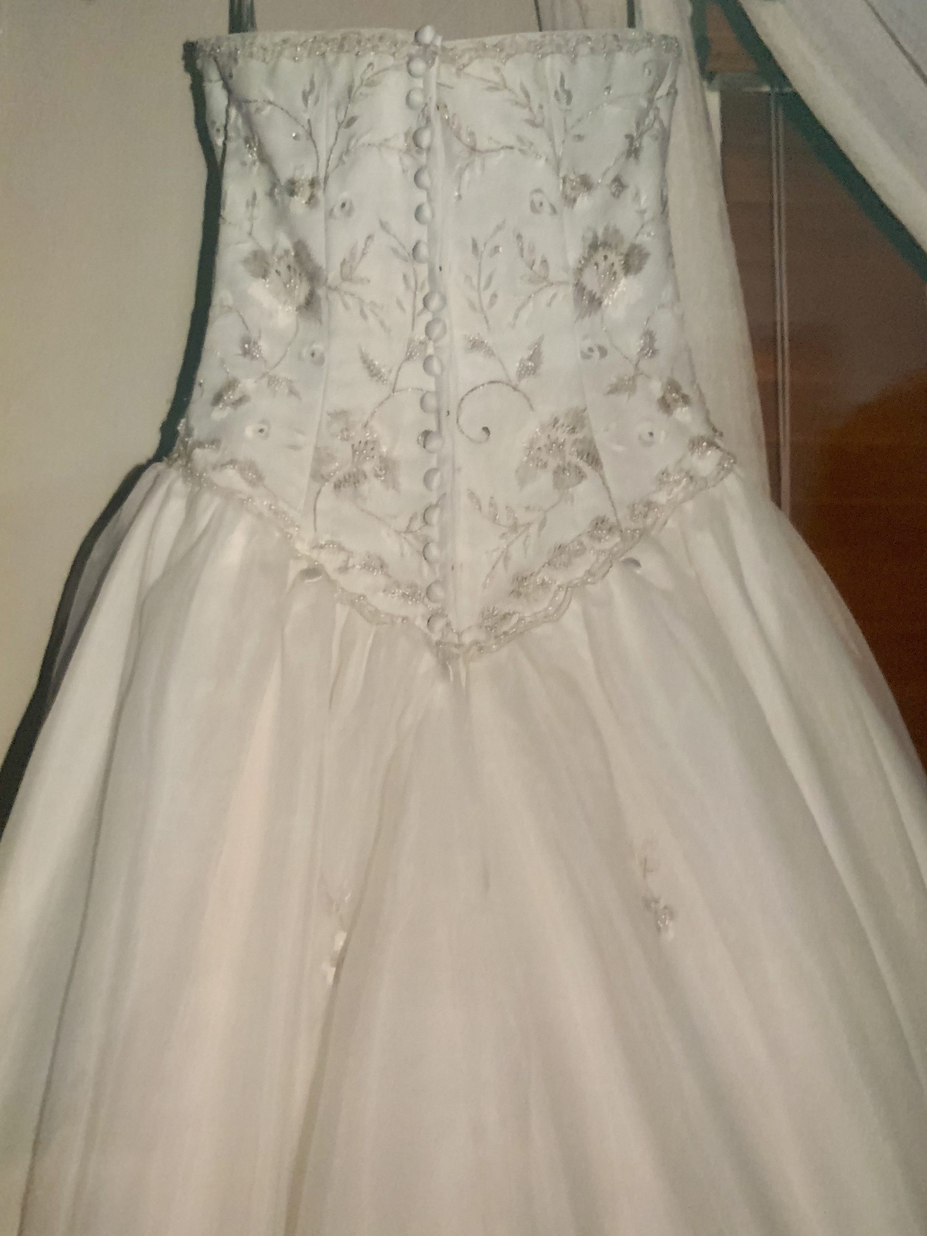 Private Label by G Size 4 Strapless White Ball Gown on Queenly
