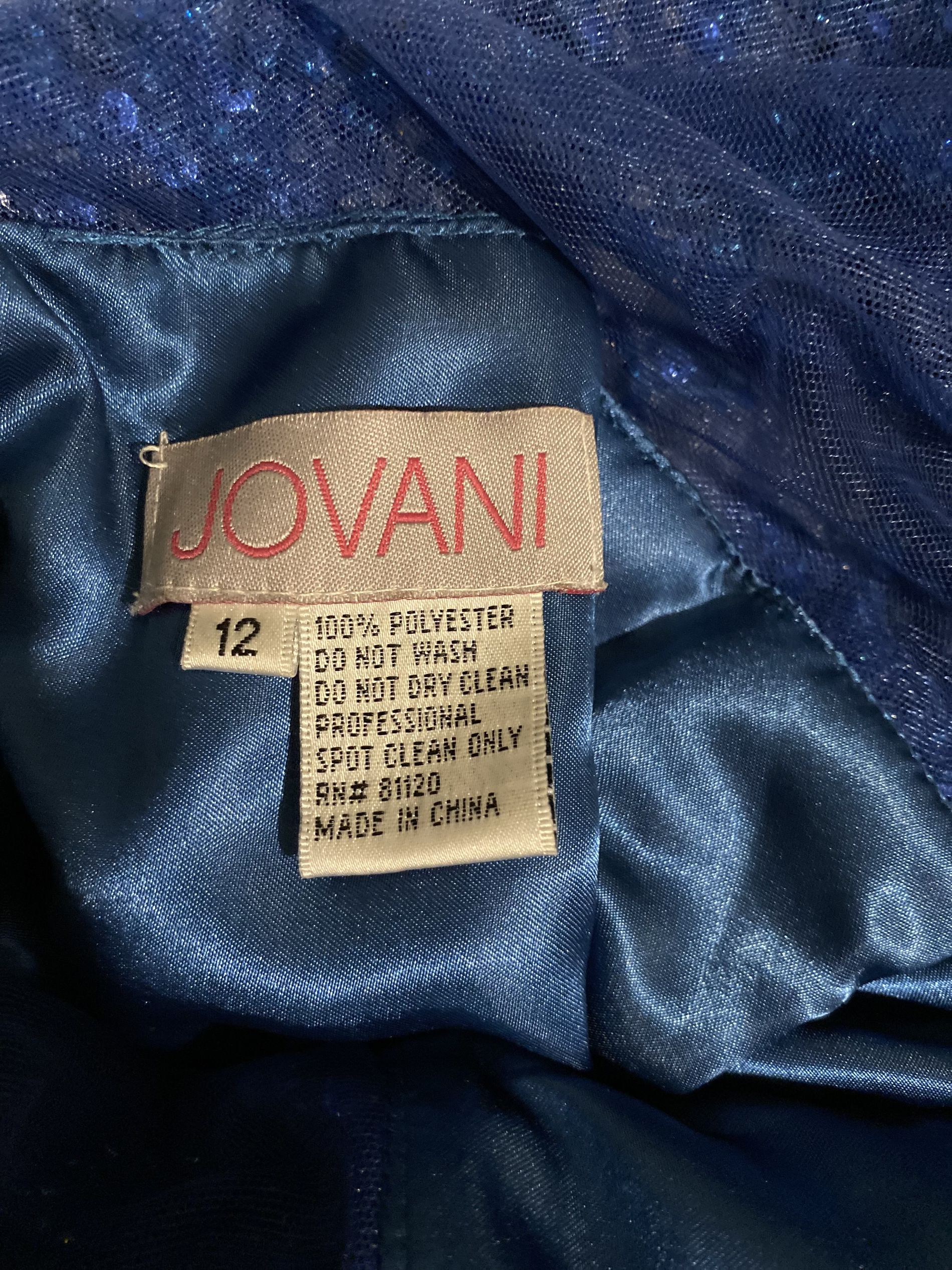 Jovani Size 12 Prom Satin Blue A-line Dress on Queenly