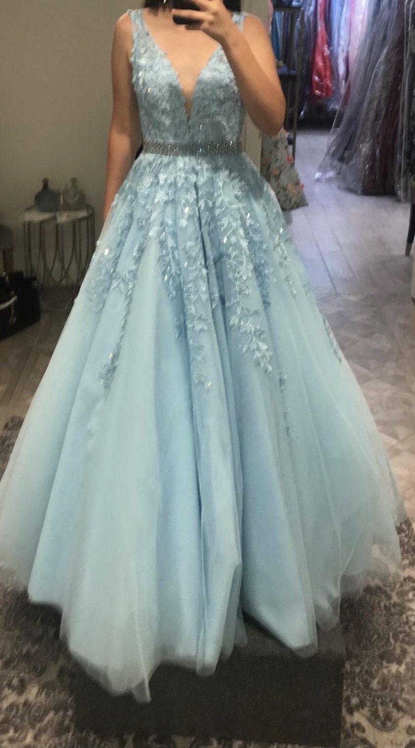 Sherri Hill Size 2 Blue Ball Gown on Queenly
