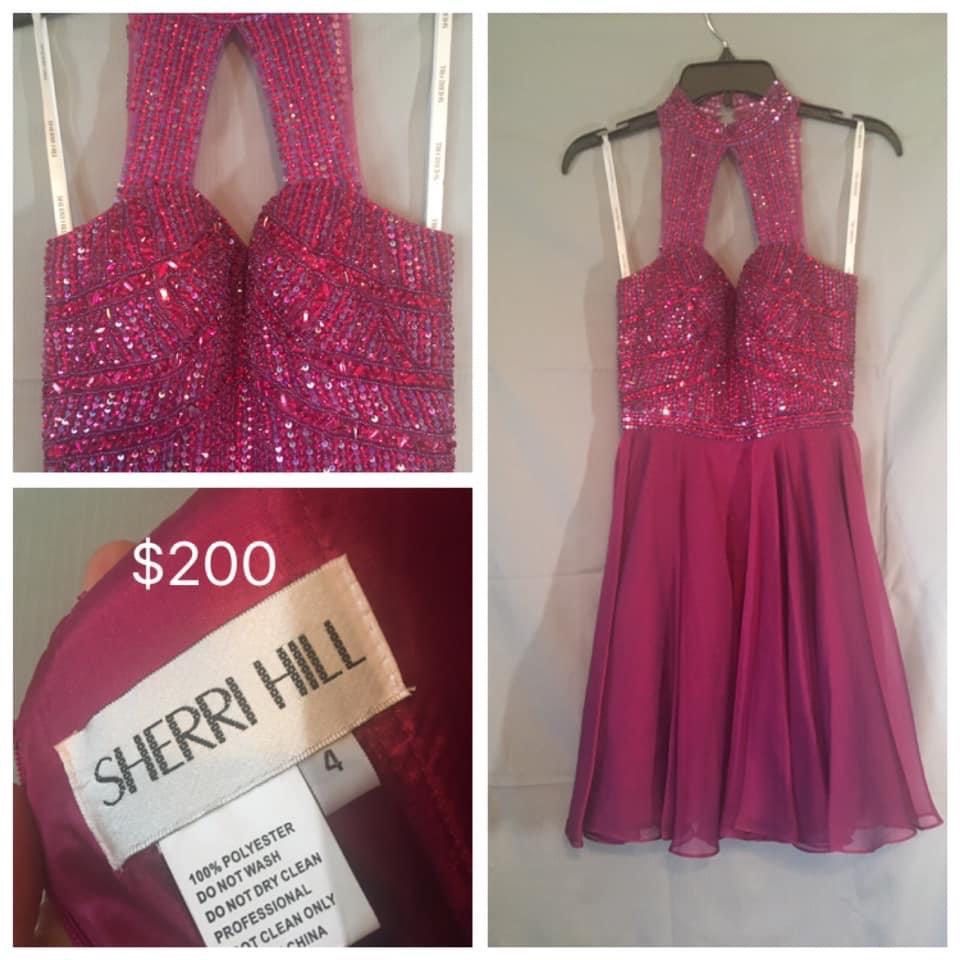 Sherri Hill Hot Pink Size 4 Tall Height Cocktail Dress on Queenly