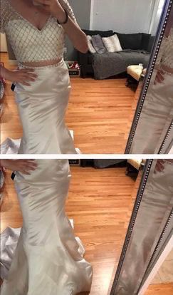 Sherri Hill White Size 10 Pageant Mermaid Dress on Queenly