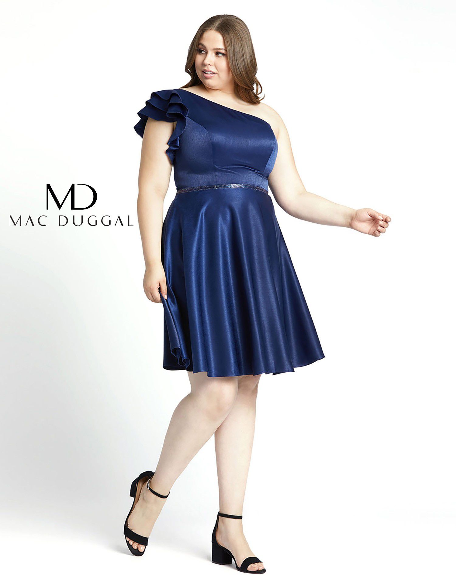 Style 49229 Mac Duggal Size 14 Prom Navy Blue Cocktail Dress on Queenly