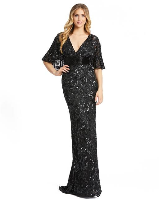 Style 4574 Mac Duggal Size 14 Wedding Guest Black Mermaid Dress on Queenly