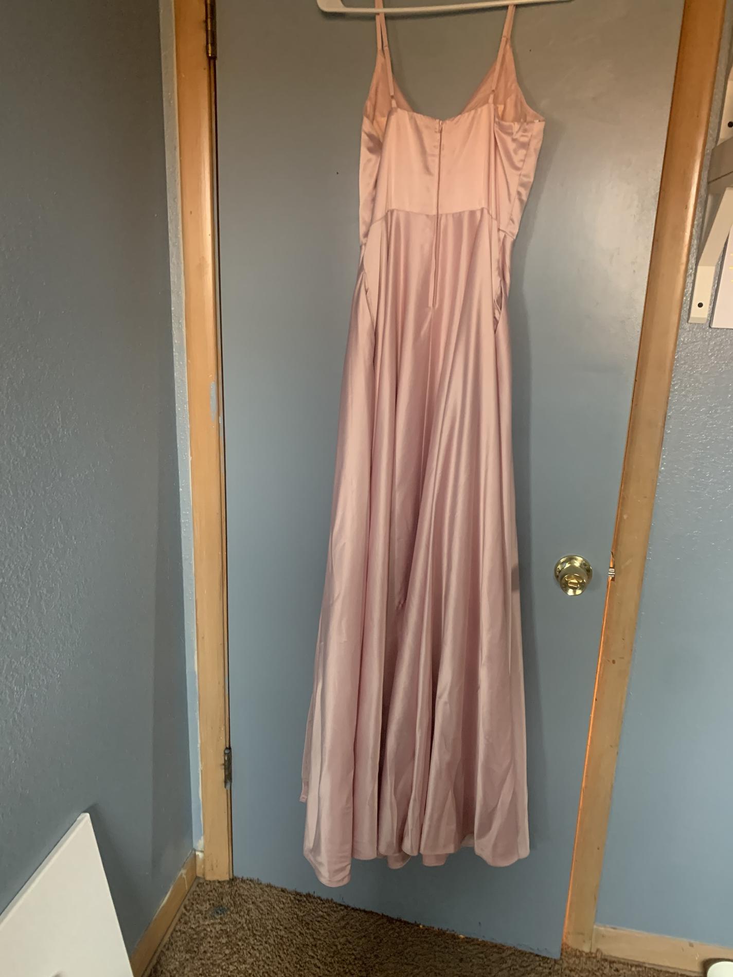Size 8 Prom Satin Pink Floor Length Maxi on Queenly