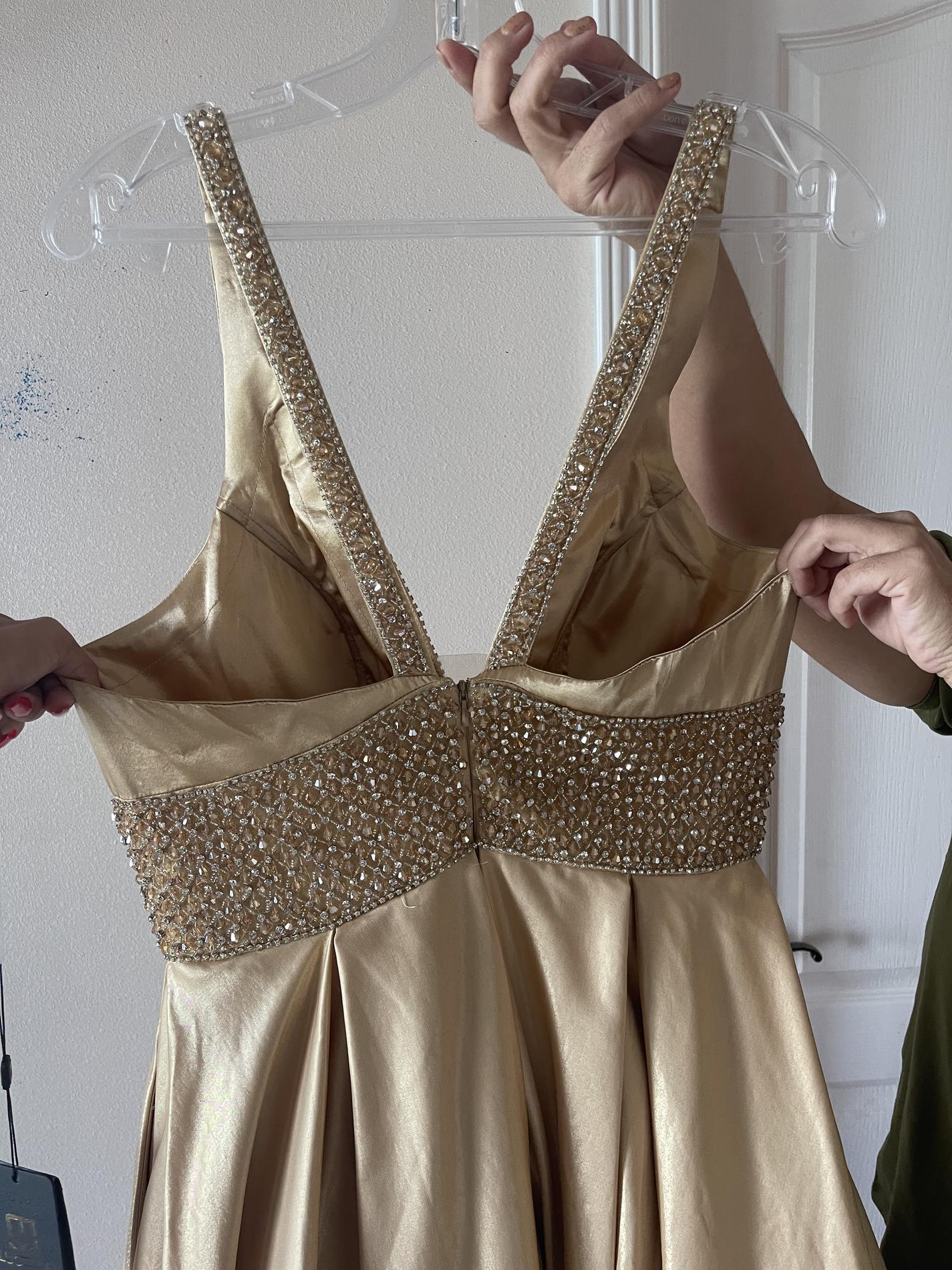 Size 10 Gold Dress With Train on Queenly
