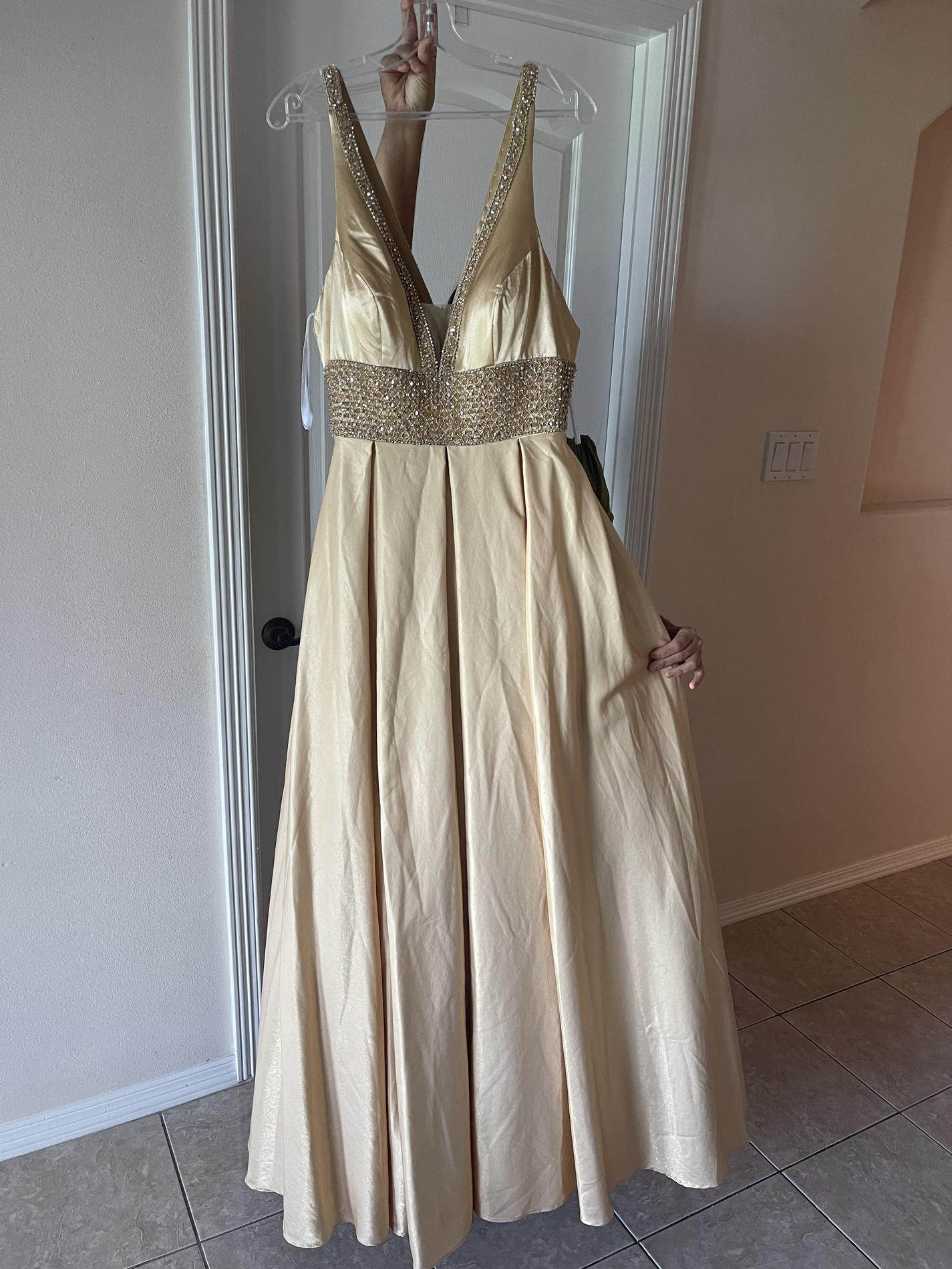 Size 10 Gold Dress With Train on Queenly