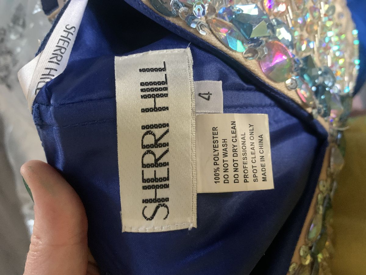 Sherri Hill Royal Blue Size 4 Party Strapless A-line Dress on Queenly