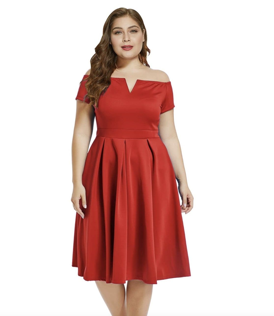 Style B07BPXV9LM Lalagen Plus Size 20 Prom Off The Shoulder Red Cocktail Dress on Queenly