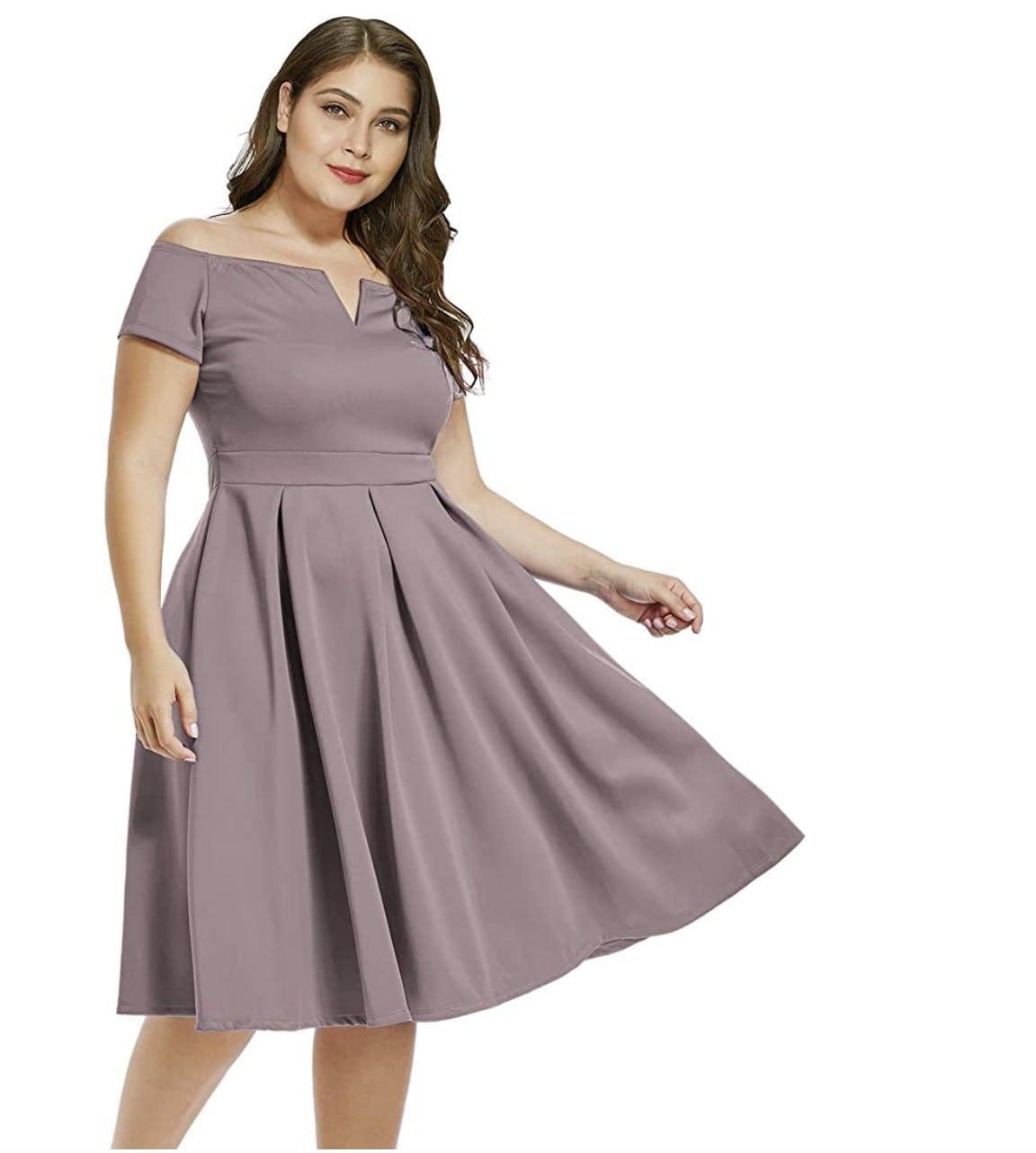 Style B07BPXV9LM Lalagen Plus Size 20 Bridesmaid Purple Cocktail Dress on Queenly