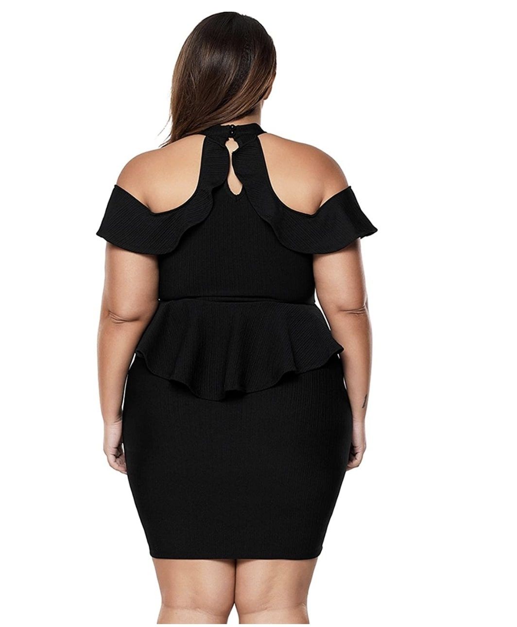 Style B07BPSZ3DL Lalagen Plus Size 18 Homecoming Halter Black Cocktail Dress on Queenly