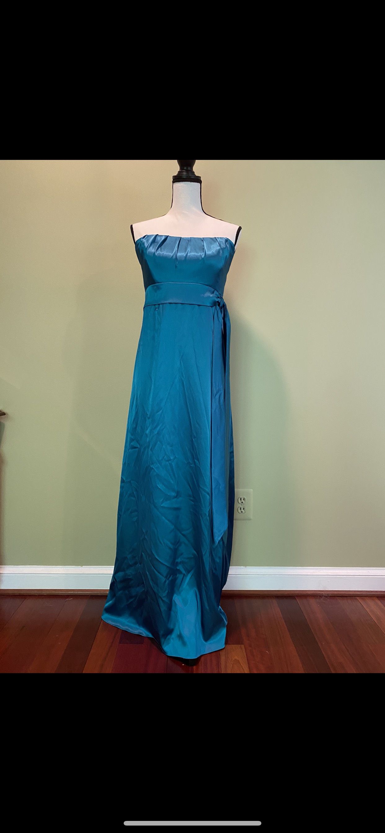 Dessy Collection Size 14 Bridesmaid Strapless Green A-line Dress on Queenly