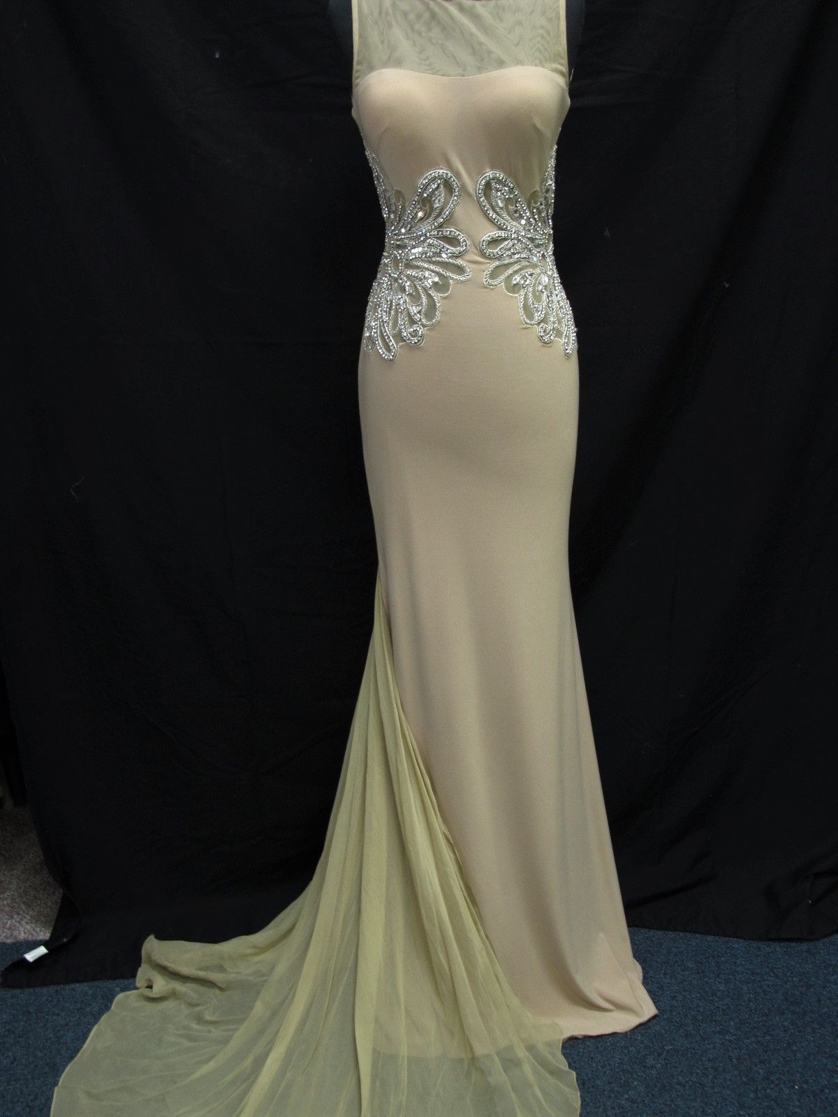 Style 11030 Sherri Hill Size 2 Prom Nude Floor Length Maxi on Queenly