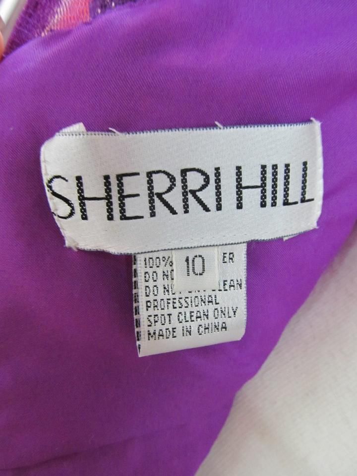 Style 21032 Sherri Hill Size 10 Prom Lace Purple Cocktail Dress on Queenly