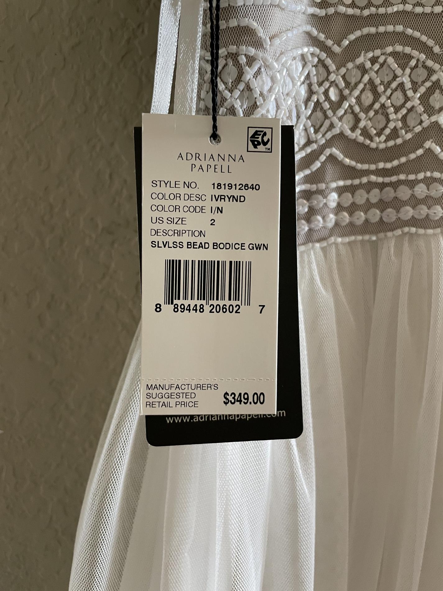 Adrianna Papell Size 2 Wedding White A-line Dress on Queenly