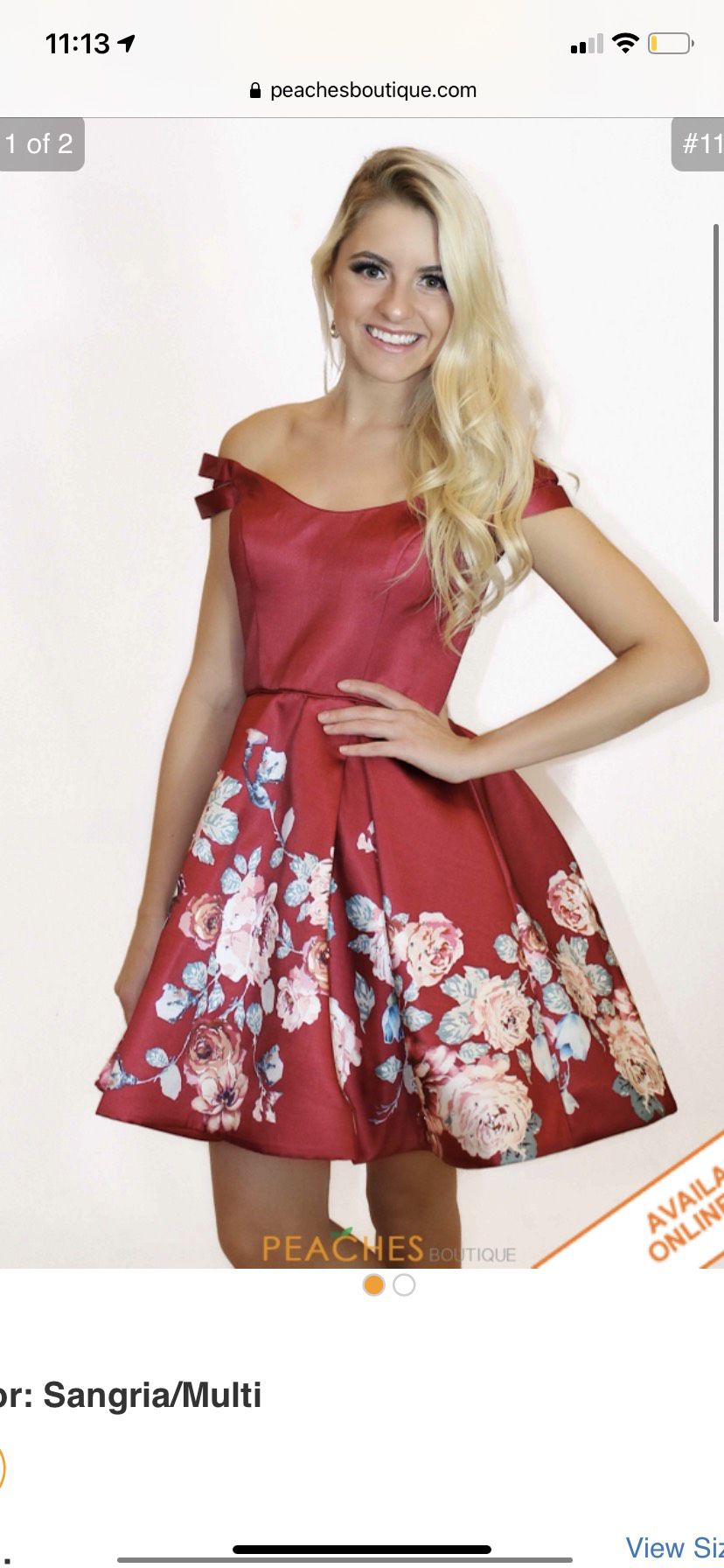 Blush Prom Plus Size 18 Homecoming Off The Shoulder Floral Multicolor Cocktail Dress on Queenly