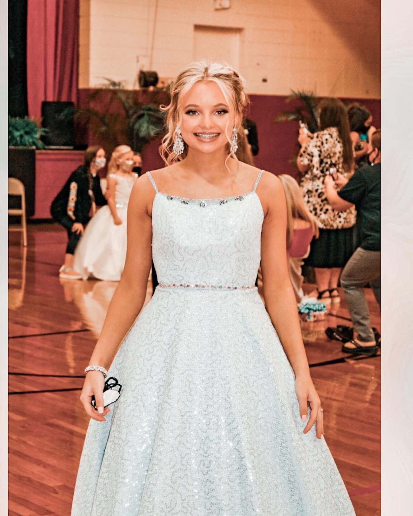 Size 2 Prom Light Blue Ball Gown on Queenly