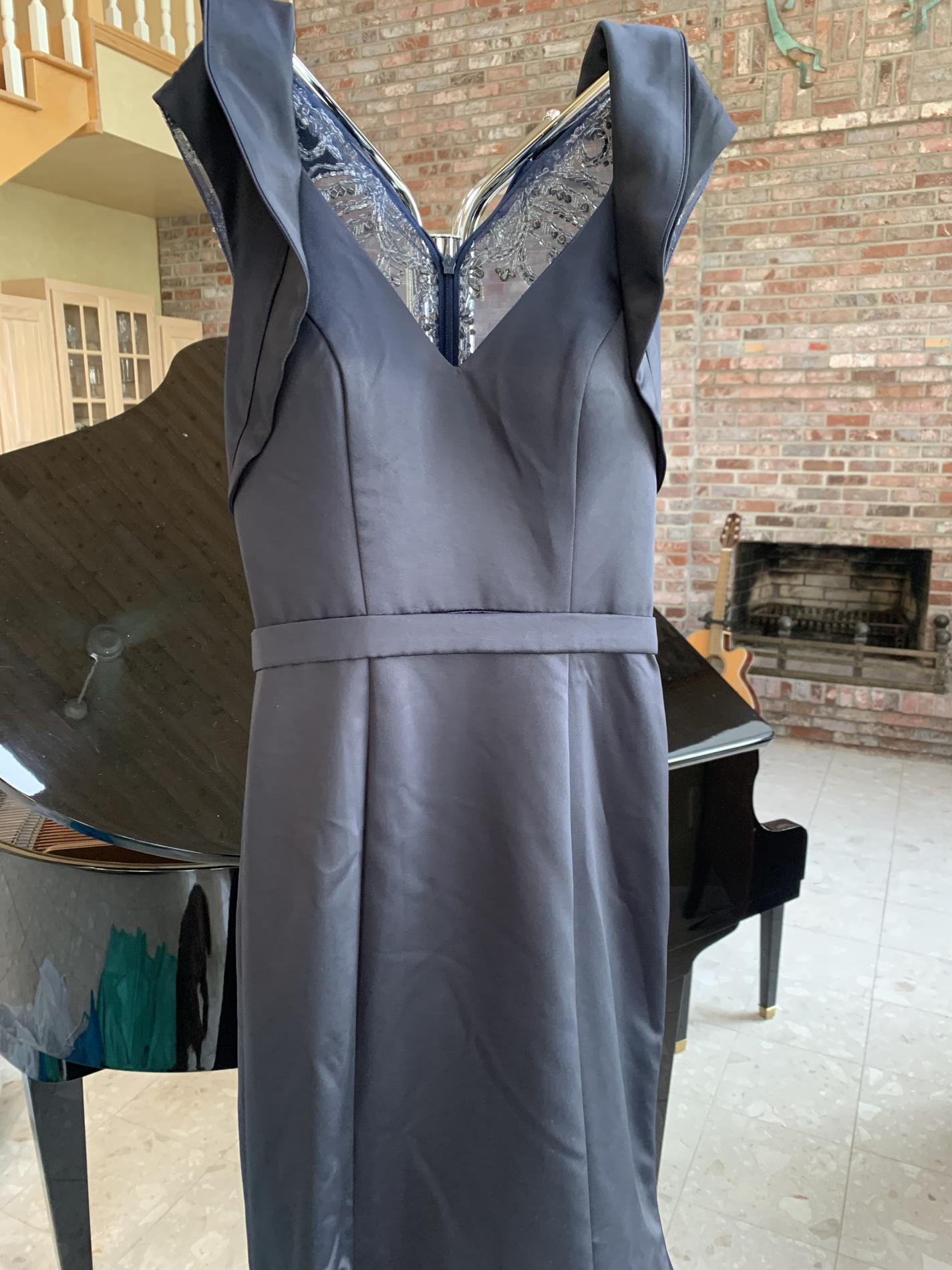 Size 0 Wedding Guest Navy Blue Mermaid Dress on Queenly