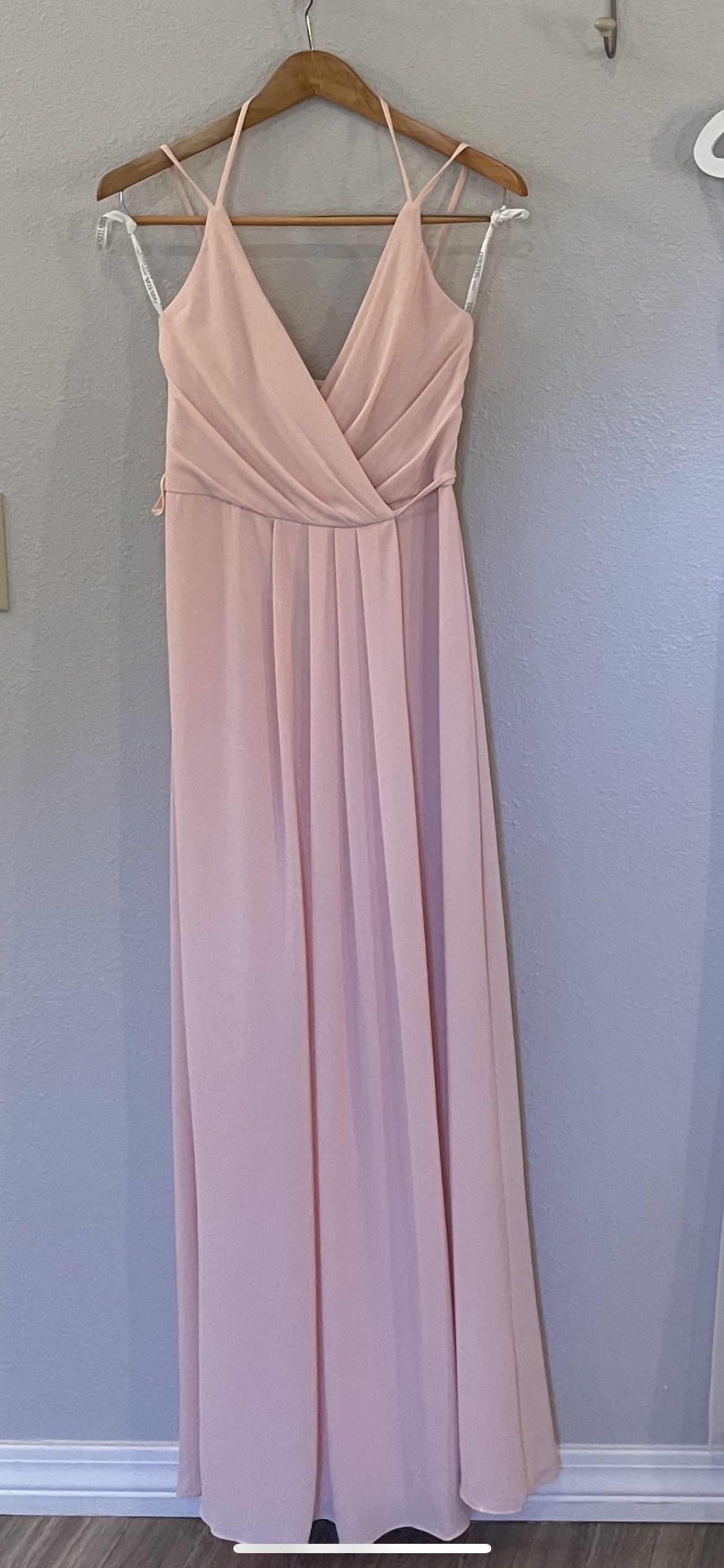 David's Bridal Size 2 Bridesmaid Light Pink A-line Dress on Queenly