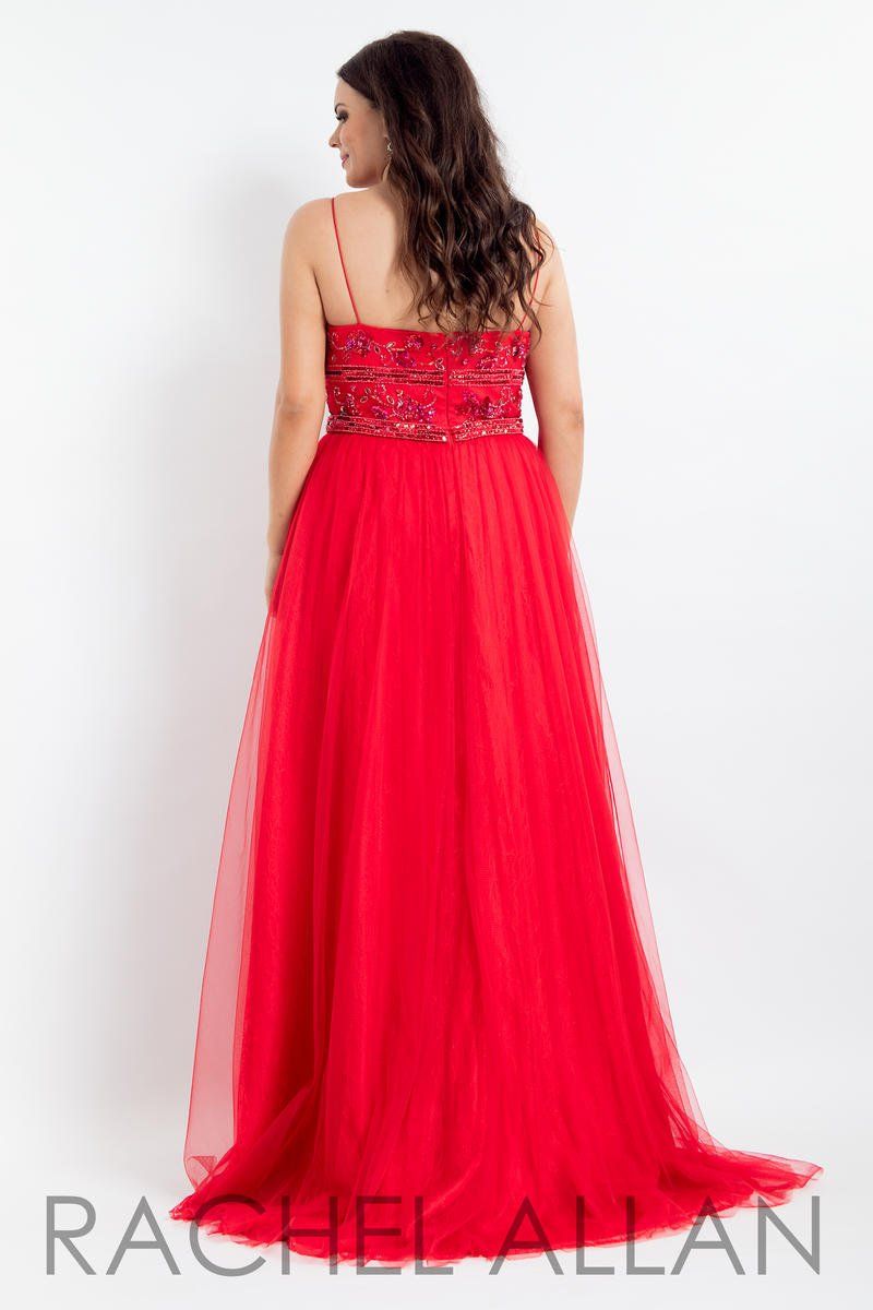 Style 6337 Rachel Allan Plus Size 18 Prom Red A-line Dress on Queenly