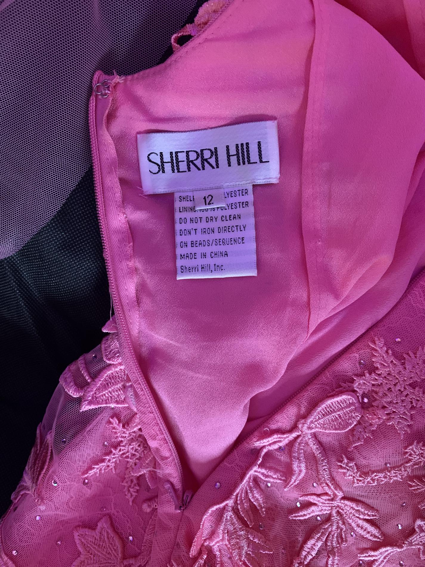 Sherri Hill Size 12 Prom Cap Sleeve Lace Light Pink Mermaid Dress on Queenly