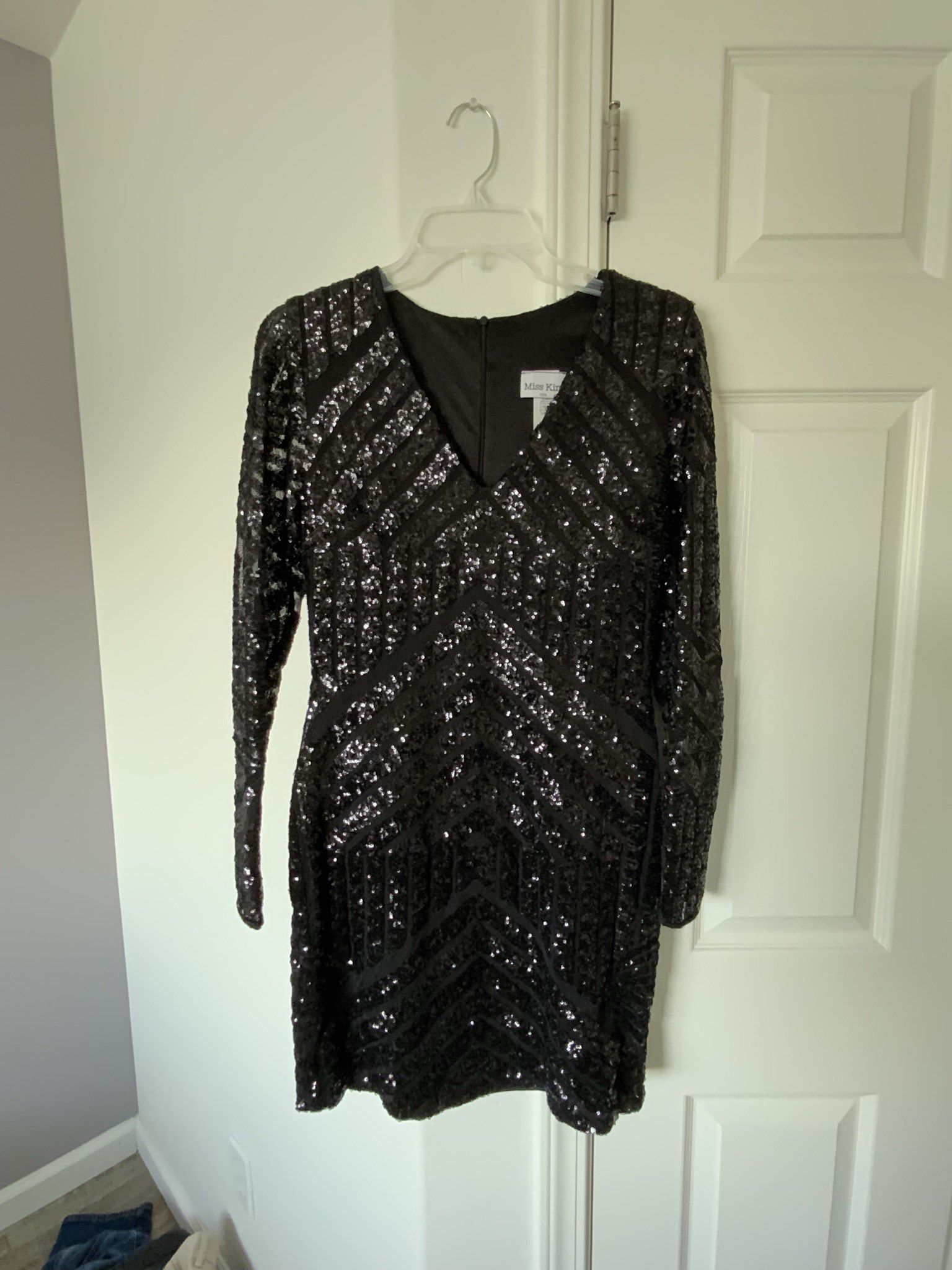 Miss Kim Size 10 Nightclub Long Sleeve Black Cocktail Dress on Queenly